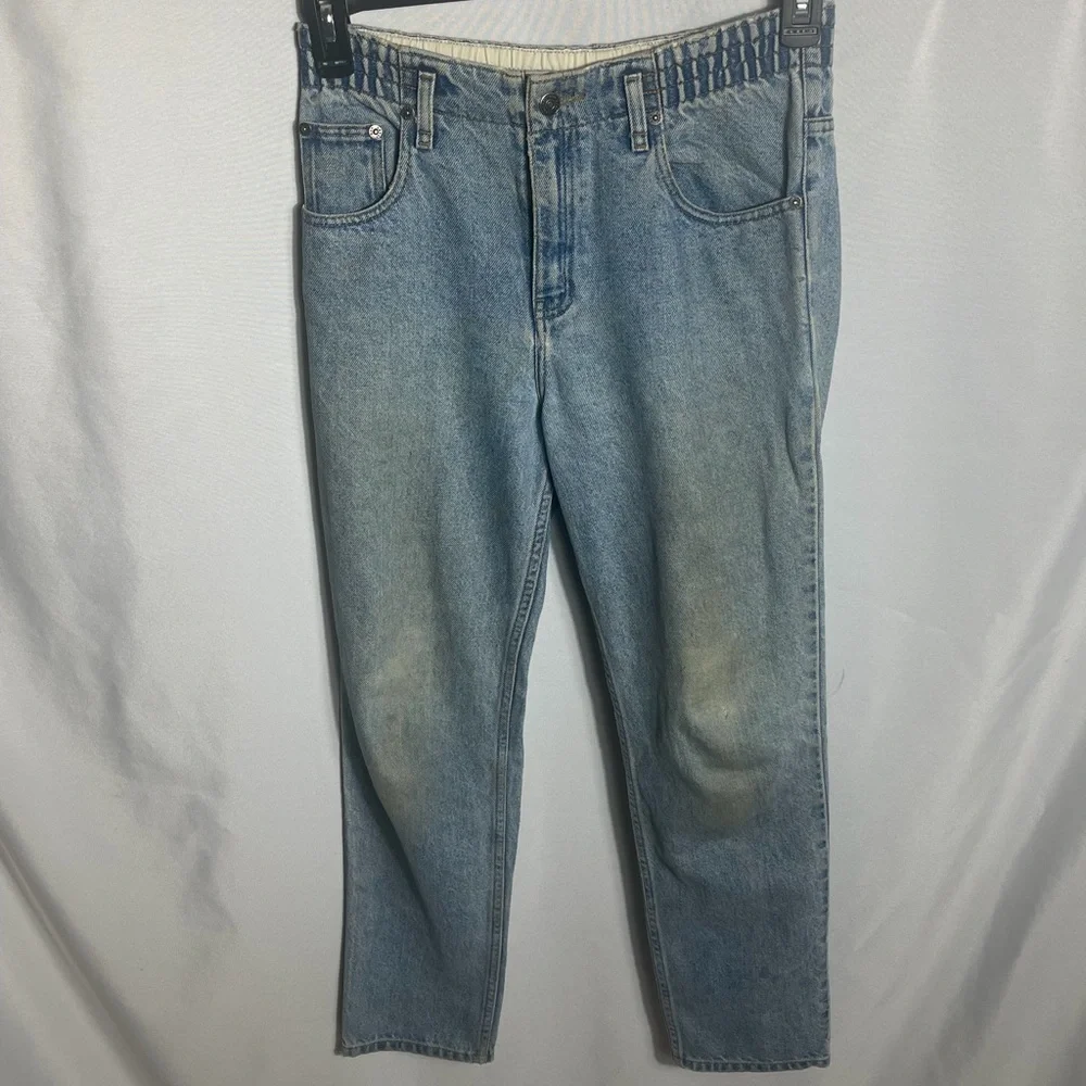 Vintage Gap Kids Classic Light Wash Denim Jeans Size 14 Elastic Waist USA Made